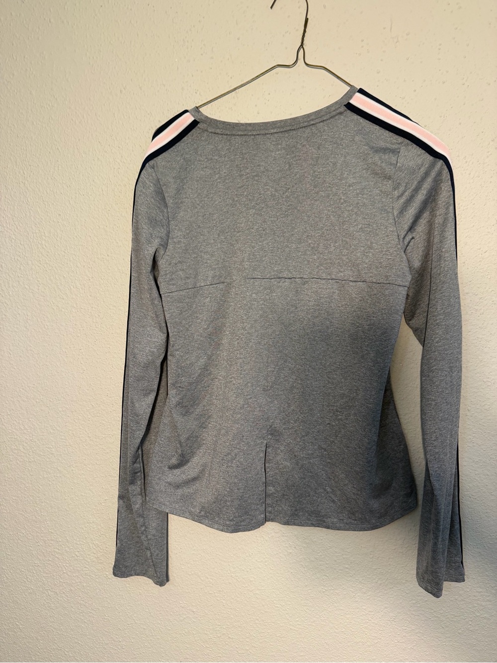 Athletic Works Gray Long Sleeve Tee with Pink and Black Stripe - Picture 5 of 7